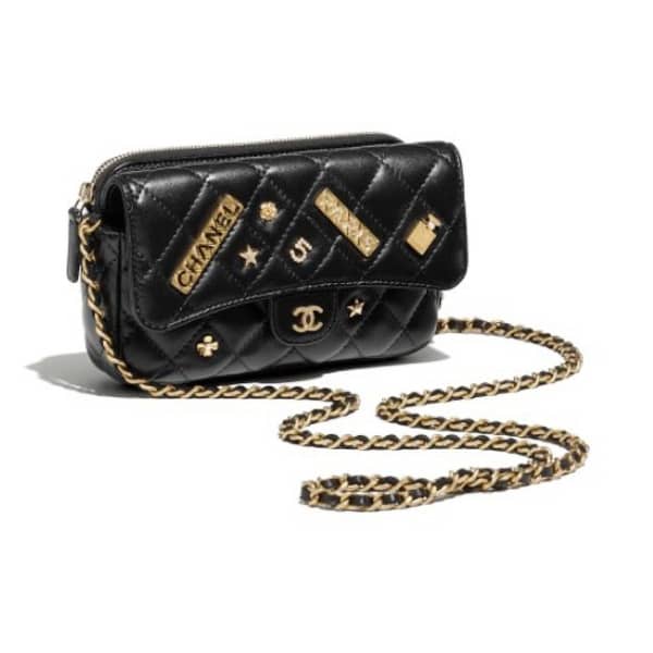 21SS新作可愛い シャネル フラップ フォン ケース 偽物 バッグ ブラック AP2096 B05518 94305